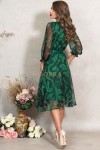 Rochie de ocazie Morena din voal verde cu imprimeu floral, petrecuta si captusita