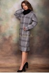 Rochie Melania din tricot in carouri, cu croiala larga si buzunare
