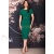 Rochie office Figaro verde cu maneca scurta si inele in talie