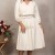 Rochie Patrice din stofa ivoire cu maneca 3/4 si curea