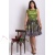 Rochie Baccara din satin vernil si tafta multicolora