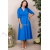 Rochie Santorini din jerse de bumbac albastru, cu pieptii petrecuti si nasturi decorativi
