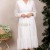 Rochie Kimberly din voal ivoire, cu maneca lunga si elastic in talie