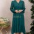 Rochie Kimberly din voal verde, cu maneca lunga si elastic in talie