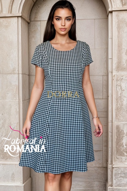 Rochie masuri mari Martha cu clini si maneca scurta