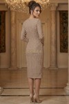 Rochie de ocazie Aroma din lurex auriu, cu crapatura