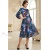 Rochie cocktail Catalina din tafta imprimata abstract, cu captuseala si buzunare