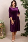 Rochie Daniela din catifea visinie, cu croiala in clini
