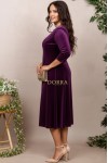 Rochie Daniela din catifea visinie, cu croiala in clini
