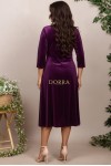Rochie Daniela din catifea visinie, cu croiala in clini