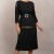 Rochie de ocazie Edith neagra cu maneci din tull si fusta plisata
