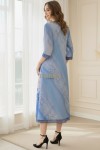 Rochie de ocazie masuri mari Emilia din voal imprimat, cu croiala larga