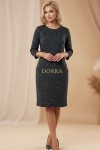 Rochie de zi Estera din tricot gri antracit, cu croiala larga si buzunare