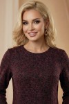 Rochie de zi Estera din tricot grena, cu croiala larga si buzunare