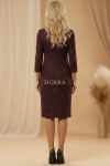 Rochie de zi Estera din tricot grena, cu croiala larga si buzunare