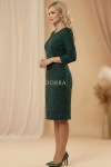 Rochie de zi Estera din tricot verde, cu croiala larga si buzunare