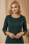 Rochie de zi Estera din tricot verde, cu croiala larga si buzunare