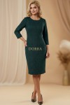 Rochie de zi Estera din tricot verde, cu croiala larga si buzunare