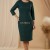 Rochie de zi Estera din tricot verde, cu croiala larga si buzunare