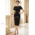 Rochie office Figaro neagra cu maneca scurta si inele in talie