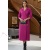 Rochie midi Rebeca fuchsia, cu revere, buzunare si crapaturi