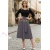 Rochie Gabrielle din jerse de bumbac cu imprimeu cercuri pe fusta si cordon
