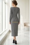 Rochie Ioana din lycra cu model fronsat si crapatura