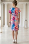 Rochie Johanna multicoloră cu croială ușor cambrată și mânecă lalea