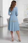 Rochie de zi Kristina din jerse elastic bleu, cu maneca 1/2 si clini