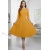 Rochie de zi Kristina din jerse elastic galben mustar, cu maneca 1/2 si clini