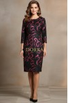 Rochie cocktail Liana cu croiala dreapta, imprimeu metalizat si buzunare