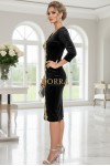 Rochie ocazie catifea neagra cu aplicatii aurii Lindsey