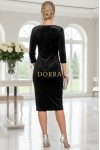 Rochie ocazie catifea neagra cu aplicatii aurii Lindsey