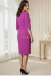 Rochie Lizzy cu croiala clepsidra, din jerse ciclame si imprimat