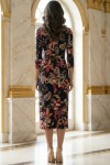 Rochie Luna din lycra cu model fronsat si crapatura