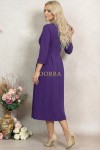 Rochie Marabou din stofa mov cu fusta asimetrica si pliuri in talie