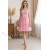 Rochie de ocazie Margarett din dantela brodata si tull roz