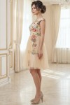 Rochie de ocazie Mistique cu broderie florala si captuseala