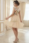 Rochie de ocazie Mistique cu broderie florala si captuseala