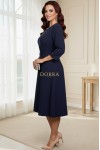 Rochie Monicca bleumarin cu strass-uri la decolteu si curea
