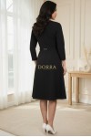 Rochie Monicca neagra cu strass-uri la decolteu si curea