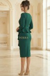 Rochie Noemi din stofa elastica verde, cu volane si curea