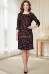 Rochie Palloma cu croiala usor cambrata, imprimeu cercuri rosii, maneca 3/4 si buzunare