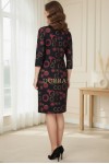 Rochie Palloma cu croiala usor cambrata, imprimeu cercuri rosii, maneca 3/4 si buzunare