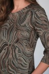 Rochie Palloma Desert Storm cu croiala usor cambrata, maneca 3/4 si buzunare