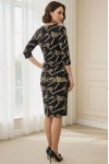 Rochie Palloma cu croiala usor cambrata, imprimeu galben, maneca 3/4 si buzunare
