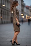 Rochie Palloma cu croiala usor cambrata, imprimeu floral, maneca 3/4 si buzunare