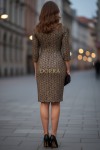 Rochie Palloma cu croiala usor cambrata, imprimeu floral, maneca 3/4 si buzunare