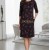 Rochie Palloma cu croiala usor cambrata, imprimeu visiniu, maneca 3/4 si buzunare