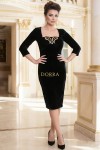 Rochie Savannah din catifea neagra cu aplicatie aurie